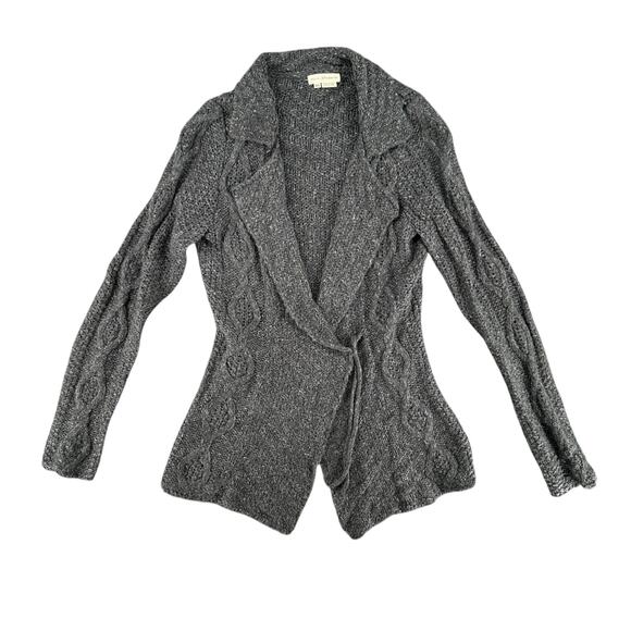 Royal Robbins Sweaters - Royal Robbins Dark Gray Cozy Knit Open Cardigan Tie Front XS Wool Blend